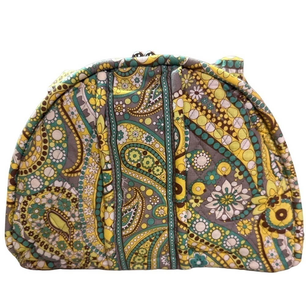 Vera Bradley Eloise Kiss-Lock Shoulder Bag in Lemon Parfait Magnetic Pockets